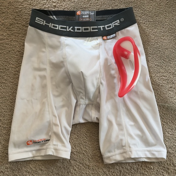 SHOCK DOCTOR MEN HOCKEY CORE COMPRESSION SHORT JOCK STRAP HARD CUP POCKET BRIEFS - Picture 3 of 6